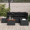 vidaXL Ensemble de canapé de jardin 5 pcs Noir