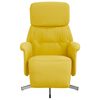 vidaXL Fauteuil inclinable avec repose-pieds jaune clair tissu