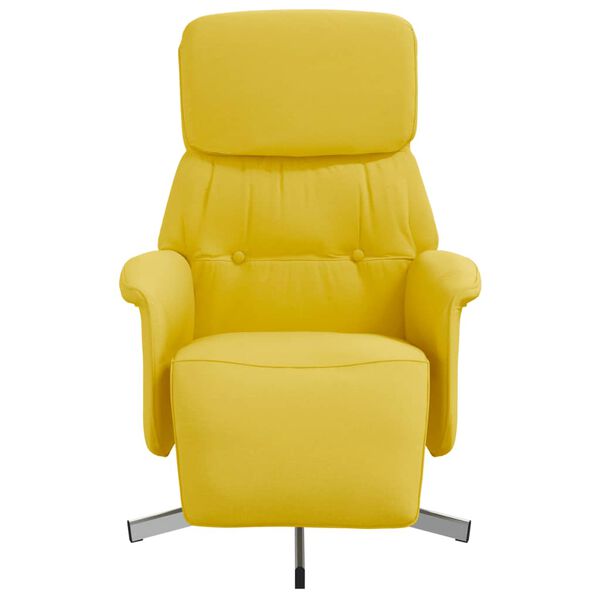 vidaXL Fauteuil inclinable avec repose-pieds jaune clair tissu
