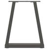 vidaXL Pieds de table basse en forme de V, 2 pièces, anthracite, 38 x (42-43,3) cm, acier