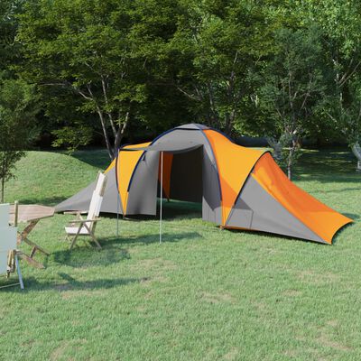 vidaXL Tente de camping pour 6 personnes gris et orange