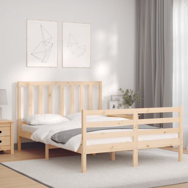 vidaXL Cadre de lit sans matelas bois de pin massif
