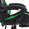 vidaXL Fauteuil de jeux vidéo avec repose-pied Vert et noir Similicuir
