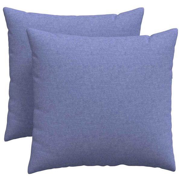 vidaXL Coussins de canapé 2 pcs Bleu 50 x 50 cm tissu