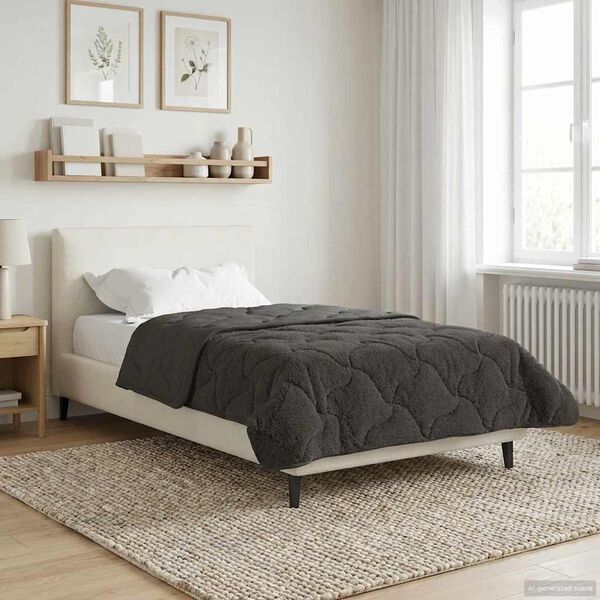 vidaXL Duvet complet toute l'ann&eacute;e Matelass&eacute; Anthracite 155 x 220 cm
