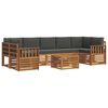 vidaXL Ensemble de canap&eacute;s d'ext&eacute;rieur 8 pcs Naturel et Anthracite