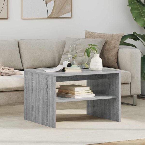 vidaXL Table basse Gris Sonoma 60 x 50 x 40 cm Bois d'ing&eacute;nierie