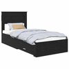 vidaXL Cadre de lit Ch&ecirc;ne noir 100 x 200 cm Bois d'ing&eacute;nierie