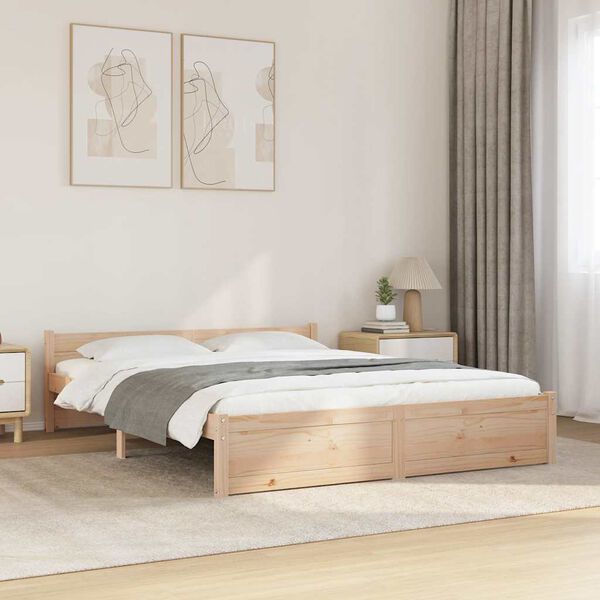 vidaXL Cadre de lit sans matelas bois massif 150x200 cm