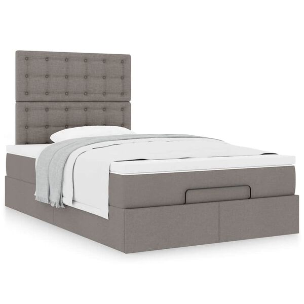 VidaXL Cadre de lit ottoman avec matelas taupe 120x190 cm tissu