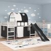 vidaXL Lit mezzanine pour enfants Blanc et Noir 80 x 200 cm M&eacute;tал