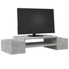 vidaXL Support de moniteur avec rangement gris béton bois d'ingénierie