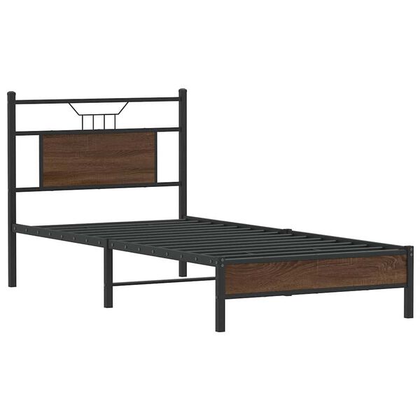 vidaXL Cadre de lit sans matelas ch&ecirc;ne marron 80x200cm bois ing&eacute;nierie