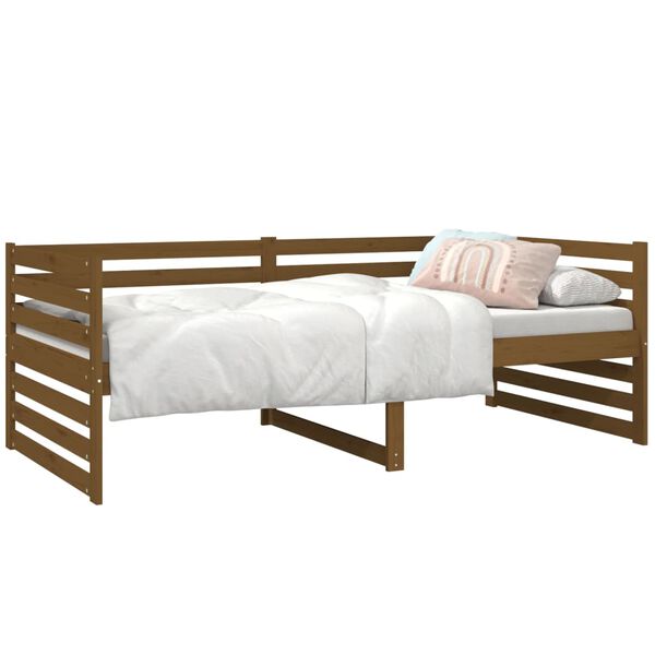 vidaXL Lit de jour sans matelas marron miel 90x190 cm bois pin massif