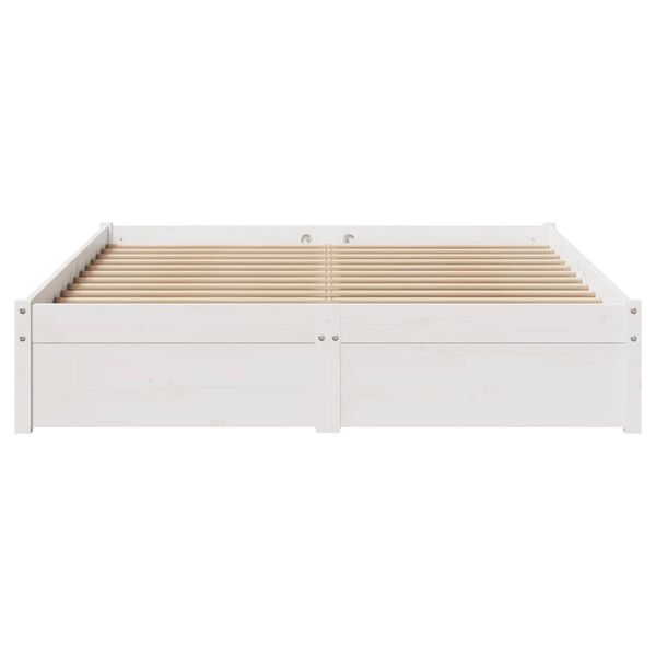 vidaXL Cadre de lit sans matelas blanc 120x200 cm bois de pin massif
