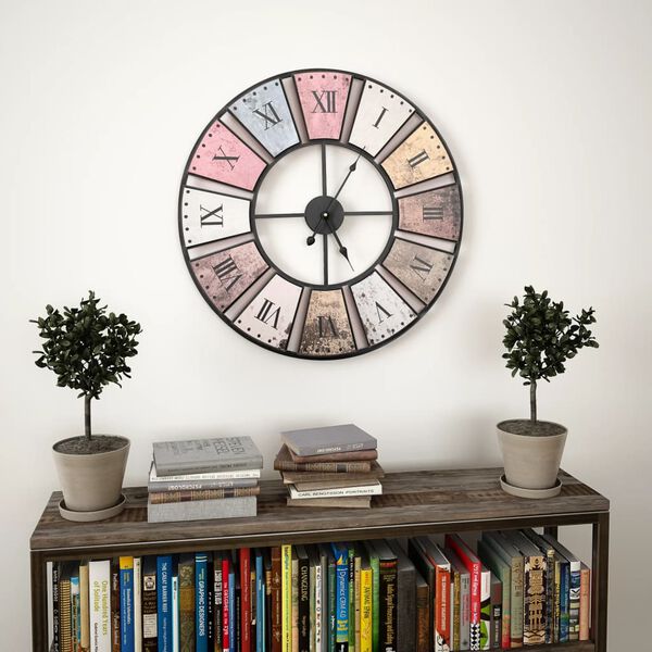 vidaXL Horloge murale vintage avec mouvement &agrave; quartz 60 cm XXL