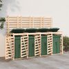 vidaXL Abri de poubelles quadruple sur roulettes bois massif pin