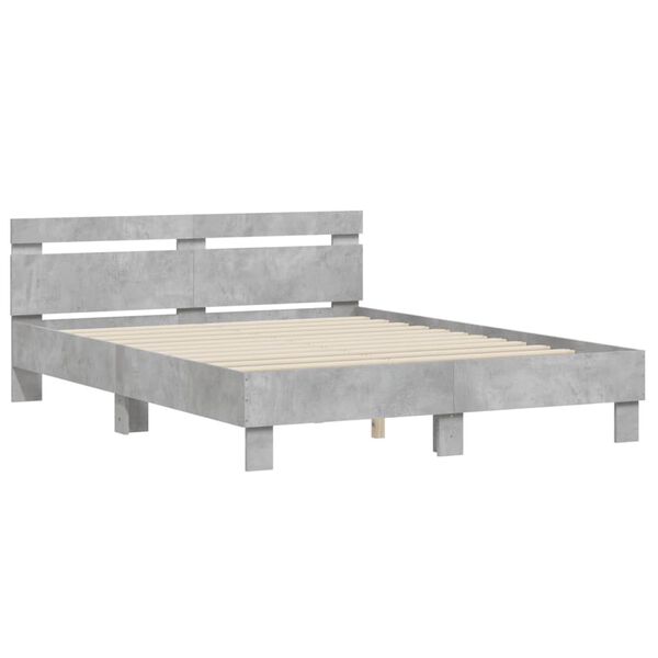vidaXL Cadre de lit sans matelas gris b&eacute;ton 150x200 cm