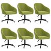 vidaXL Chaises pivotantes à manger lot de 6 vert clair velours