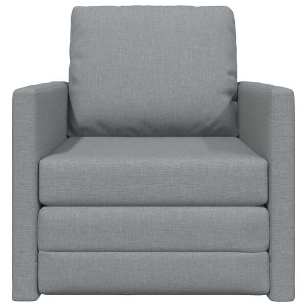 vidaXL Canap&eacute;-lit 2 en 1 gris clair 112x174x55 cm tissu