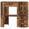 vidaXL Cadre de lit superpos&eacute; avec bureau Bois ancien 75 x 190 cm
