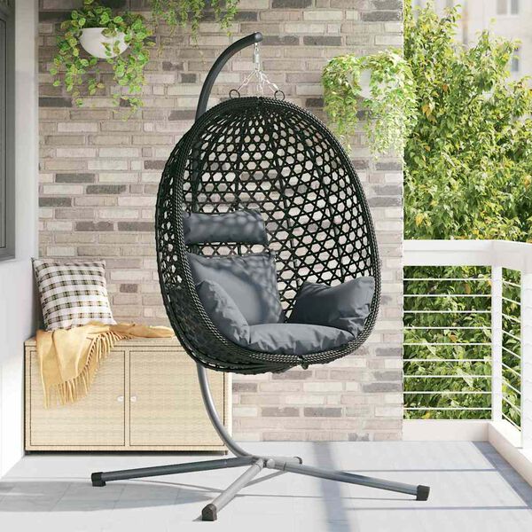 vidaXL Chaise suspendue Anthracite et noir 104 x 100 x 191 cm