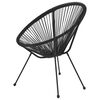 vidaXL Chaises de jardin en forme de lune lot de 2 Rotin Noir