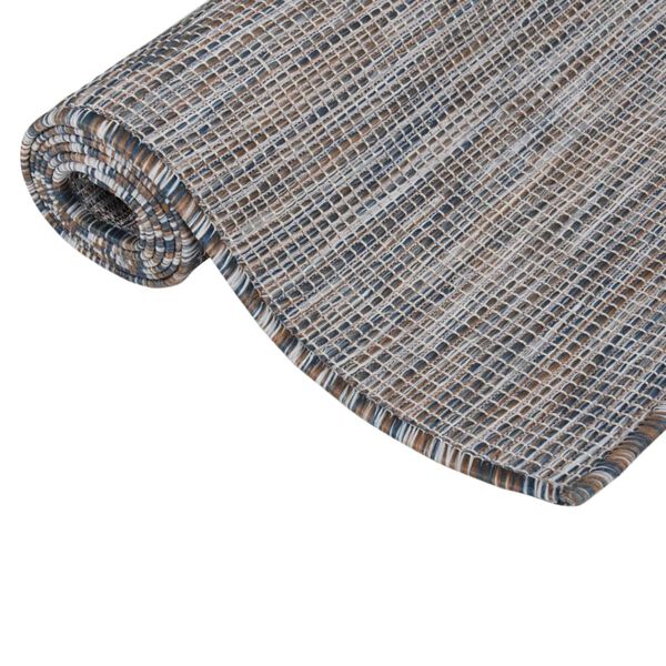 vidaXL Tapis à tissage plat d'extérieur 160x230 cm Marron et bleu
