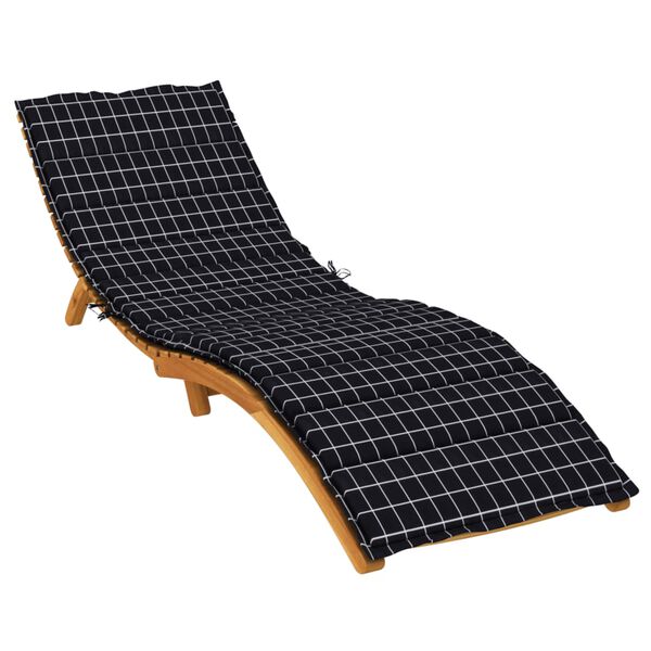vidaXL Coussin de chaise longue motif &agrave; carreaux noir tissu oxford