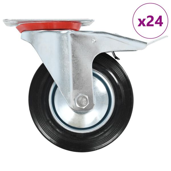 vidaXL 24 pcs Roulettes pivotantes 160 mm