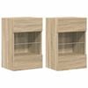 vidaXL Meubles muraux avec lumi&egrave;res LED pour TV 2 pcs ch&ecirc;ne sonoma 40x30x60,5 cm