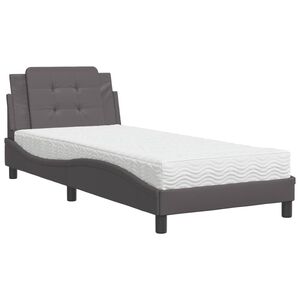 vidaXL Cadre de lit sans matelas Zadar gris 90x190 cm similicuir