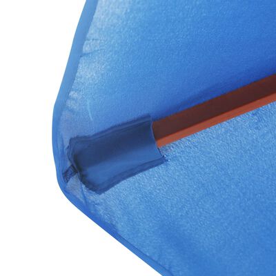 vidaXL Parasol d'extérieur avec mât en bois 350 cm Bleu