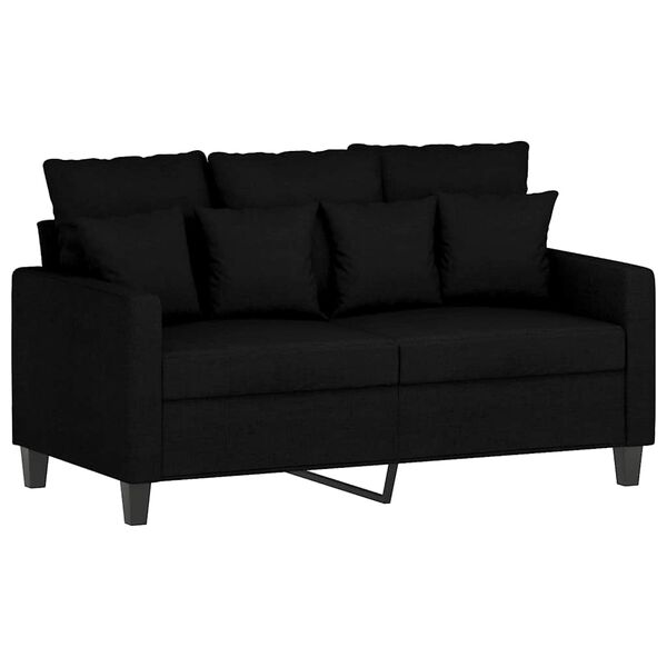 vidaXL Canap&eacute; &agrave; 2 places Noir 120 cm Tissu