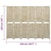vidaXL Cloison de séparation 6 panneaux 210x165 cm Bois de Paulownia