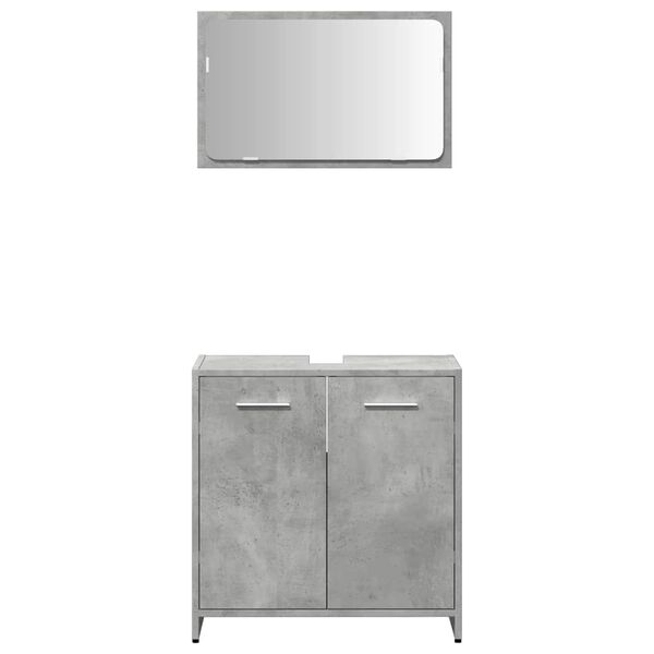vidaXL Armoire de bain avec miroir gris b&eacute;ton bois d'ing&eacute;nierie