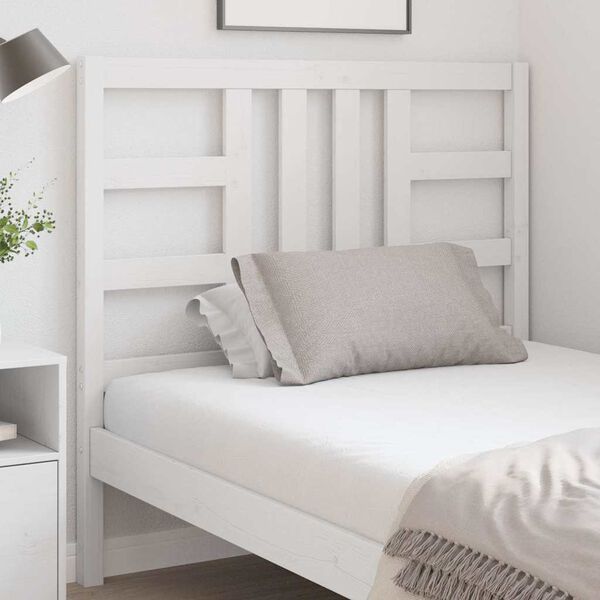 vidaXL T&ecirc;te de lit Blanc 106x4x100 cm Bois massif de pin