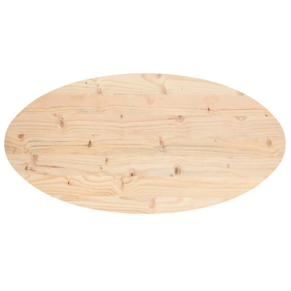 vidaXL Dessus de table 110x55x2,5 cm bois de pin massif ovale