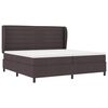 vidaXL Lit &agrave; ressorts avec matelas Marron fonc&eacute; 200 x 200 cm tissu