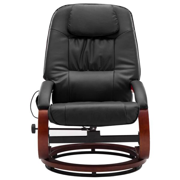 vidaXL Fauteuil de massage avec repose-pied noir similicuir