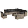 vidaXL Salon de jardin avec coussins 14 pcs gris clair r&eacute;sine tress&eacute;e