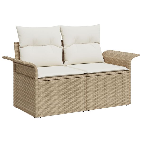 vidaXL Ensemble de canap&eacute; de jardin avec coussin 11 pcs Beige et cr&egrave;me