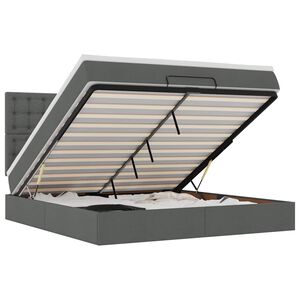 VidaXL Cadre de lit ottoman avec matelas gris fonc&eacute; 180x200 cm tissu