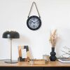 vidaXL Horloge murale avec corde Noir 20 cm M&eacute;tal et MDF