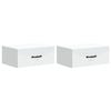 vidaXL Cabinet de chevet mural 2 pcs Blanc 49 x 34,5 x 20 cm