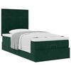 vidaXL Cadre de lit ottoman avec matelas vert fonc&eacute; 100x200 cm velours