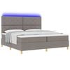 vidaXL Lit &agrave; ressort LED avec matelas Taupe 200 x 200 cm tissu
