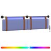 vidaXL T&ecirc;te de lit suspendue Avec lumi&egrave;re LED Bleu denim PU antique
