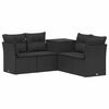 vidaXL Ensemble de Canap&eacute;s 5 pc Noir Rattan synth&eacute;tique et acier