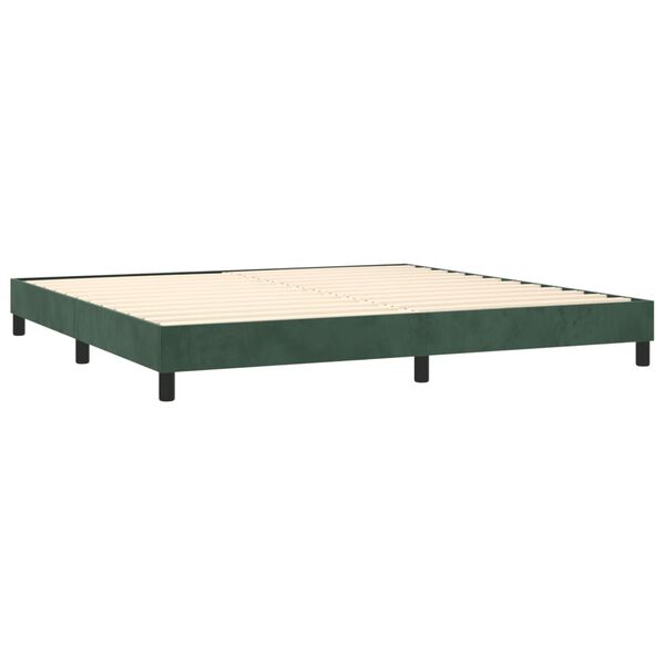 vidaXL Sommier &agrave; lattes de lit et matelas Vert fonc&eacute; 200x200cm Velours